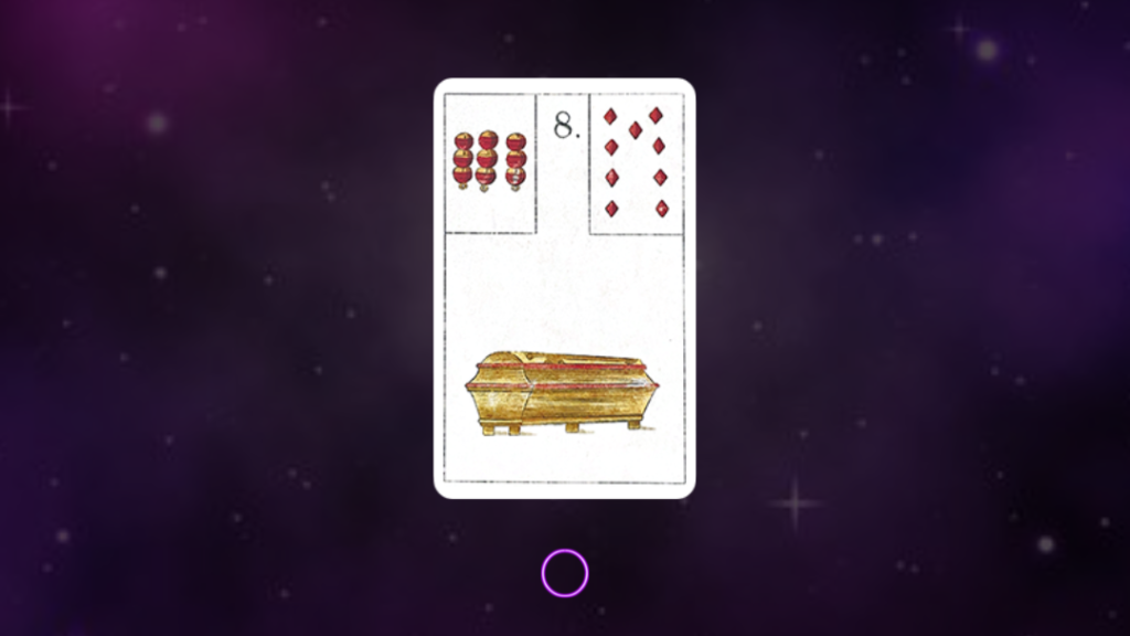 Significado d'O Caixão no Baralho Cigano: morte simbólica, luto necessário e renascimento