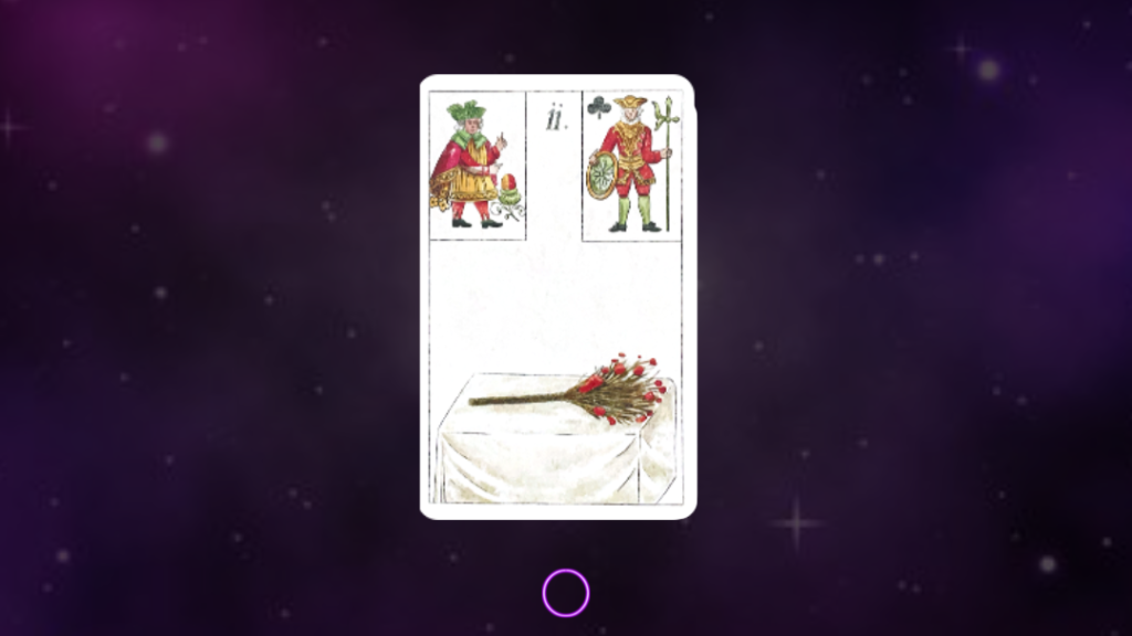 Carta O Chicote do Baralho Cigano Lenormand - Décima primeira carta representando conflito, esforço e repetição